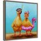 Pool Party (Ducks) by Lucia Heffernan 16-in. W x 16-in. H. Canvas Wall Art Print Framed in Grey
